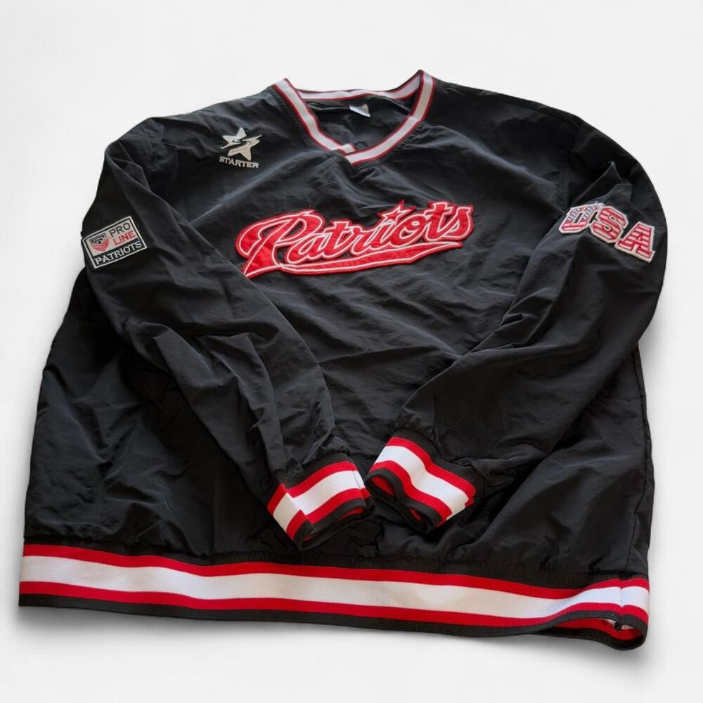 Starter black New England Patriots windbreaker Size M #NFL #windbreaker